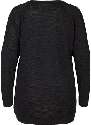 Cardigan tricoté en coton à paillettes, Black w/lurex, Packshot image number 1