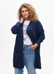 Cardigan en tricot c&ocirc;tel&eacute; avec poches, Bleu, Model image number 0