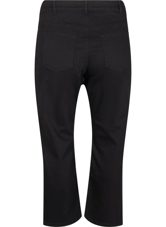 Vera jeans cropped &agrave; coupe droite, Noir, Packshot image number 1