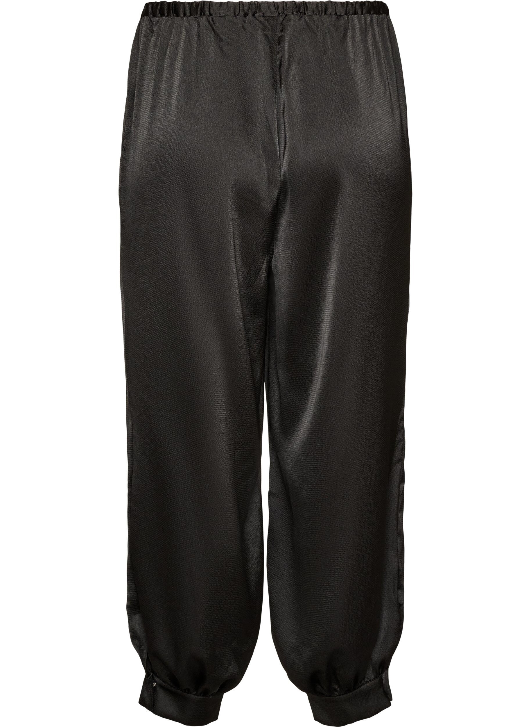 ZizziPantalon ballon satin&eacute;, Noir, Packshot image number 1
