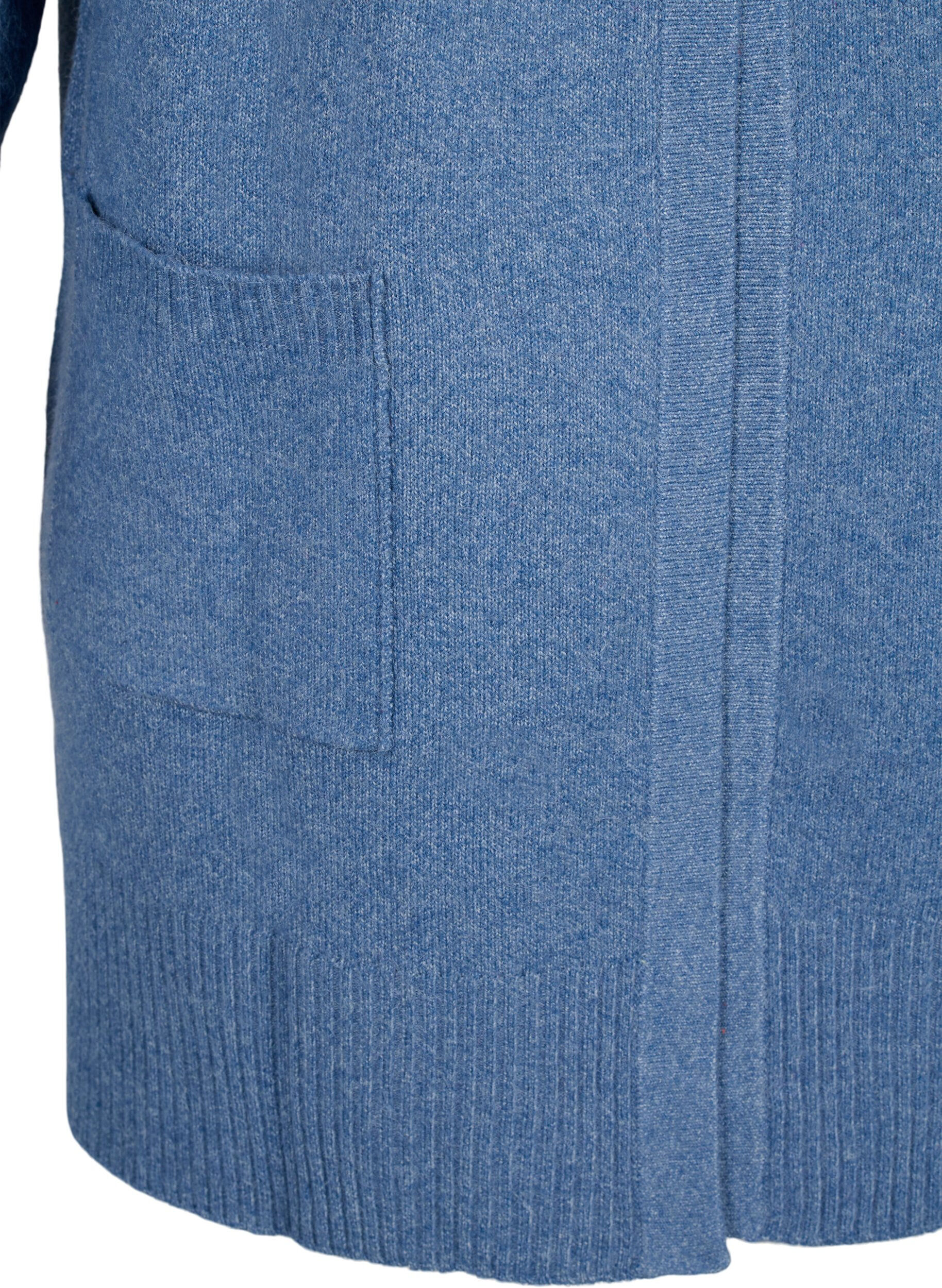 ZizziCardigan en tricot c&ocirc;tel&eacute; avec poches, Bleu, Packshot image number 2