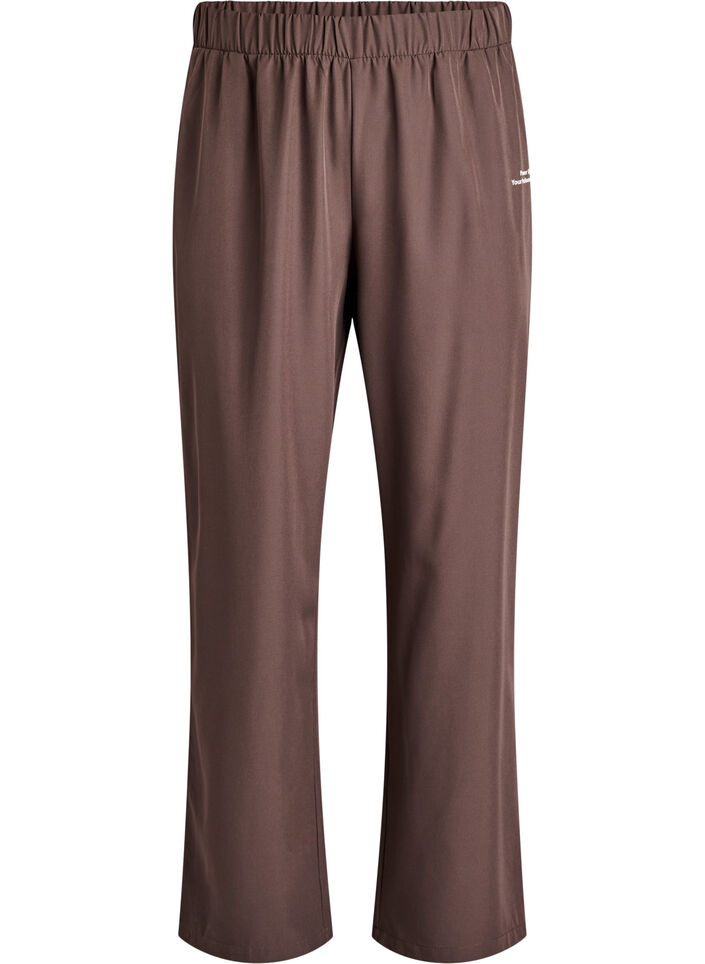 Pantalon de sport taille haute et coupe droite, Marron, Packshot image number 0