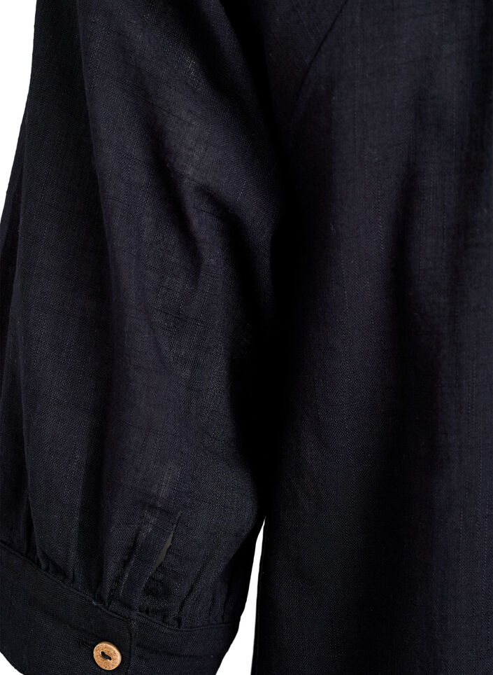 Katoenen tuniek met V-hals, Zwart, Packshot image number 3