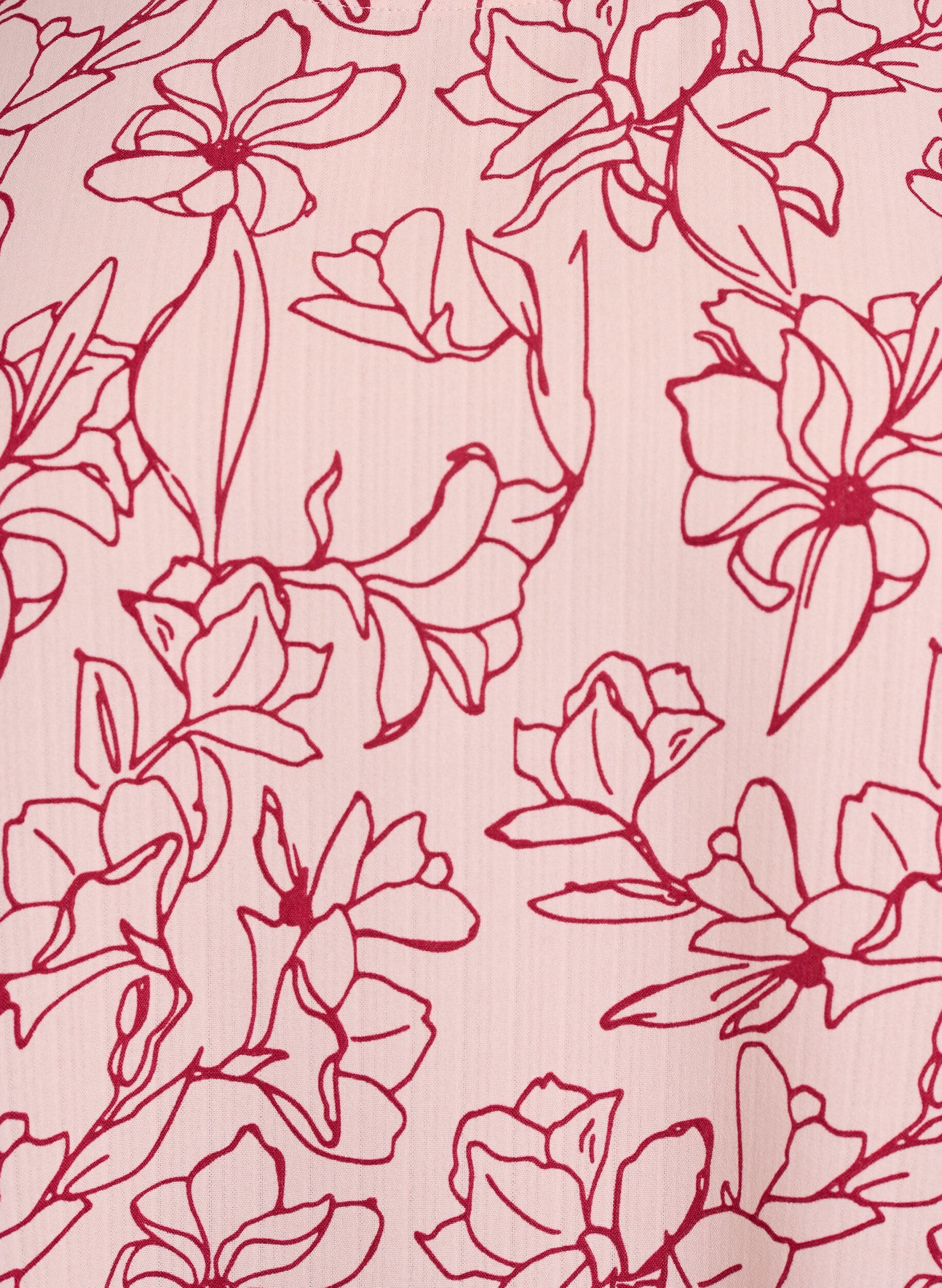 Zizzi Chemisier &agrave; manches courtes avec col rond, Rose, Packshot image number 2