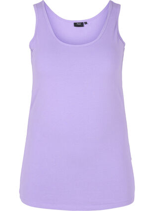 Solide kleur basis top in katoen, Paisley Purple, Packshot image number 0