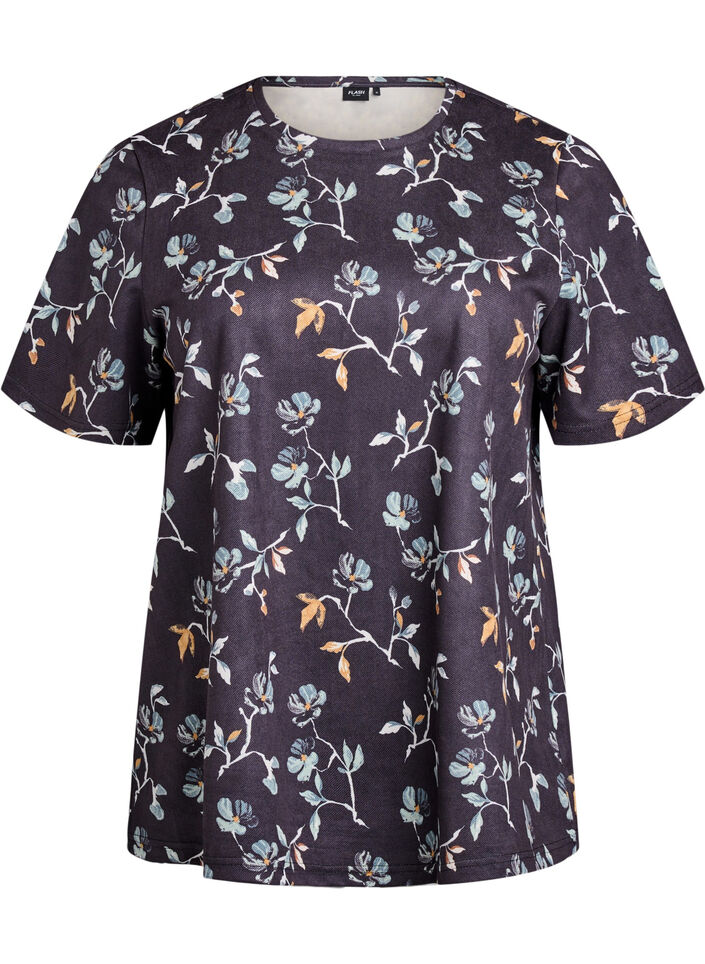 FLASH - T-shirt à imprimé floral, Noir, Packshot image number 0