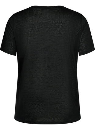 T-shirt avec rivets et col rond, Black, Packshot image number 1