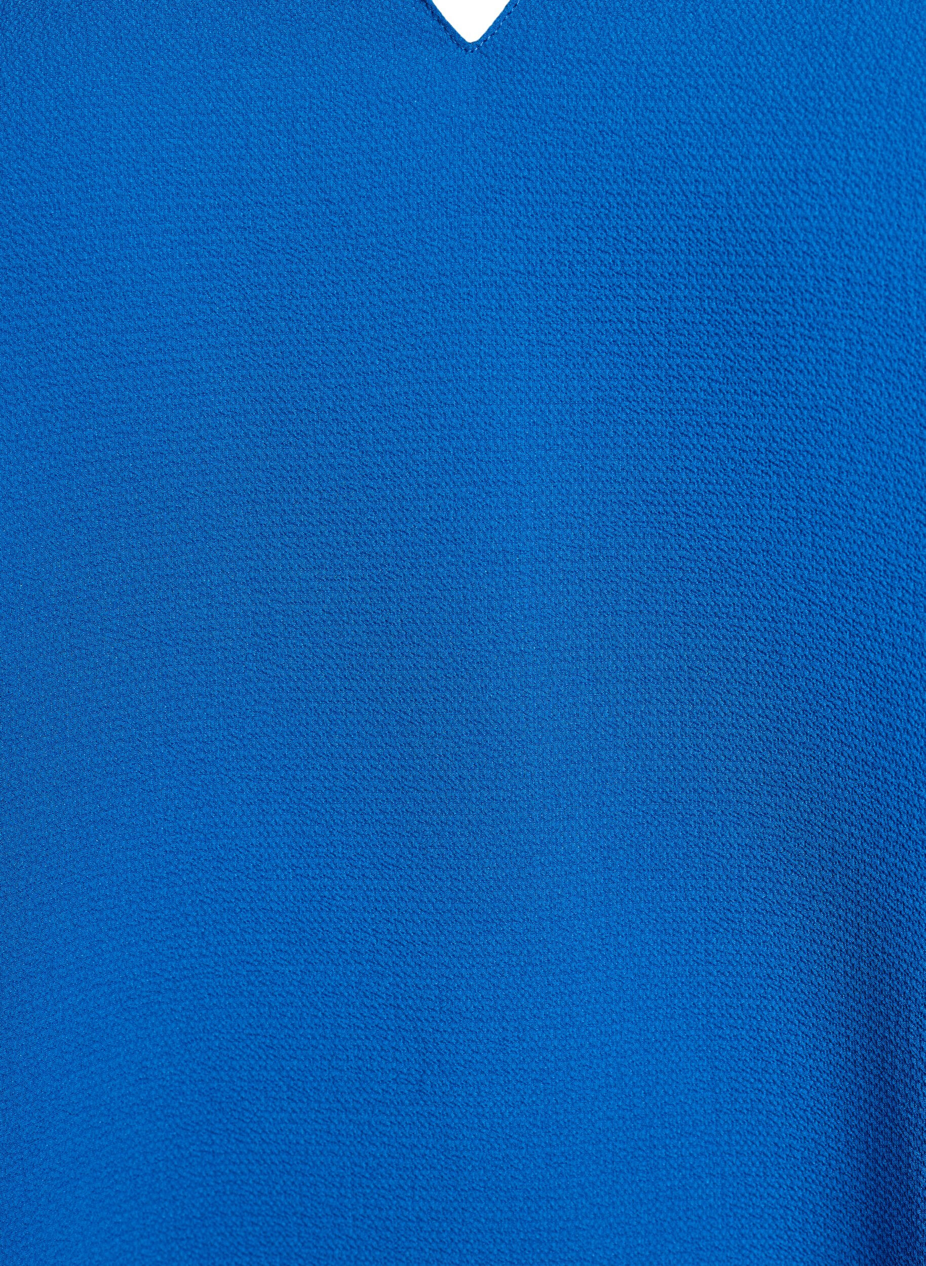 ZizziBlouse met korte mouwen en V-hals, Blauw, Packshot image number 2