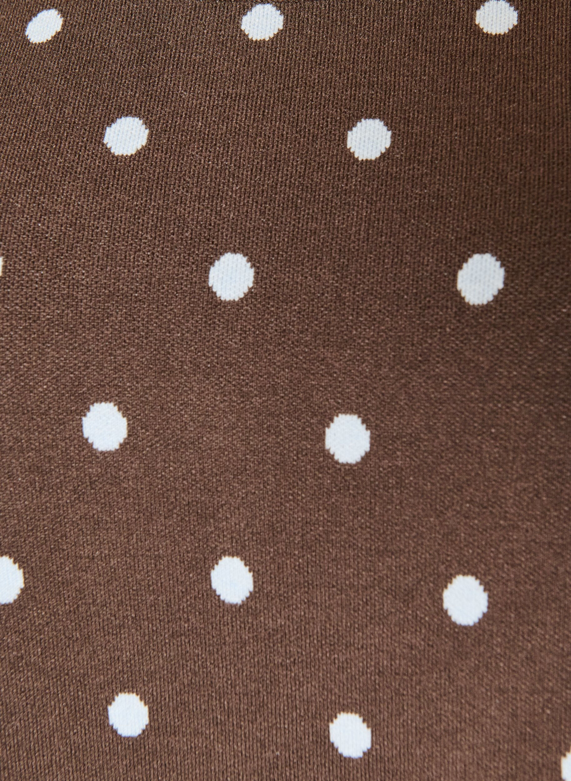 ZizziGebreide blouse met korte mouwen en stippen, Bruin, Packshot image number 2