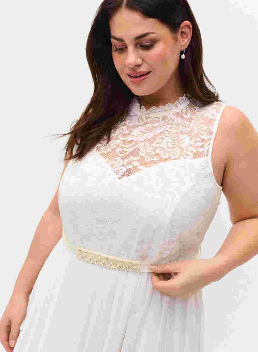 Ceinture de mariée avec des perles, Star White, Model image number 0