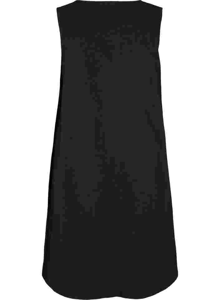 Robe en coton sans manches en forme de trapèze , Black, Packshot image number 1