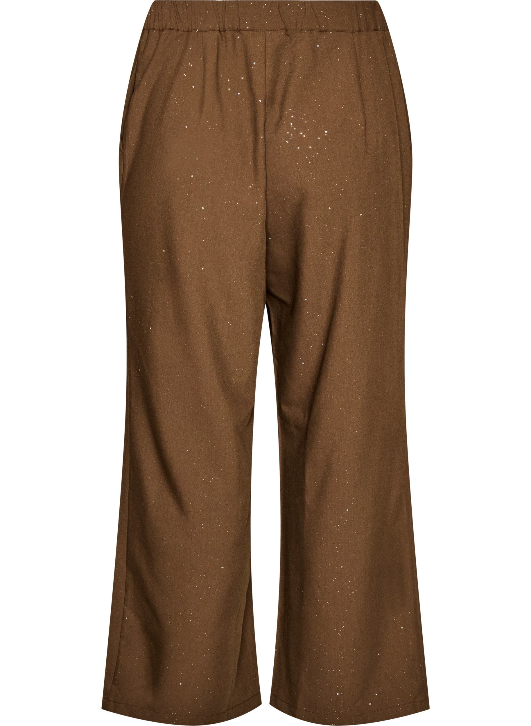 ZizziPantalon &agrave; coupe ample avec paillettes, Marron, Packshot image number 1