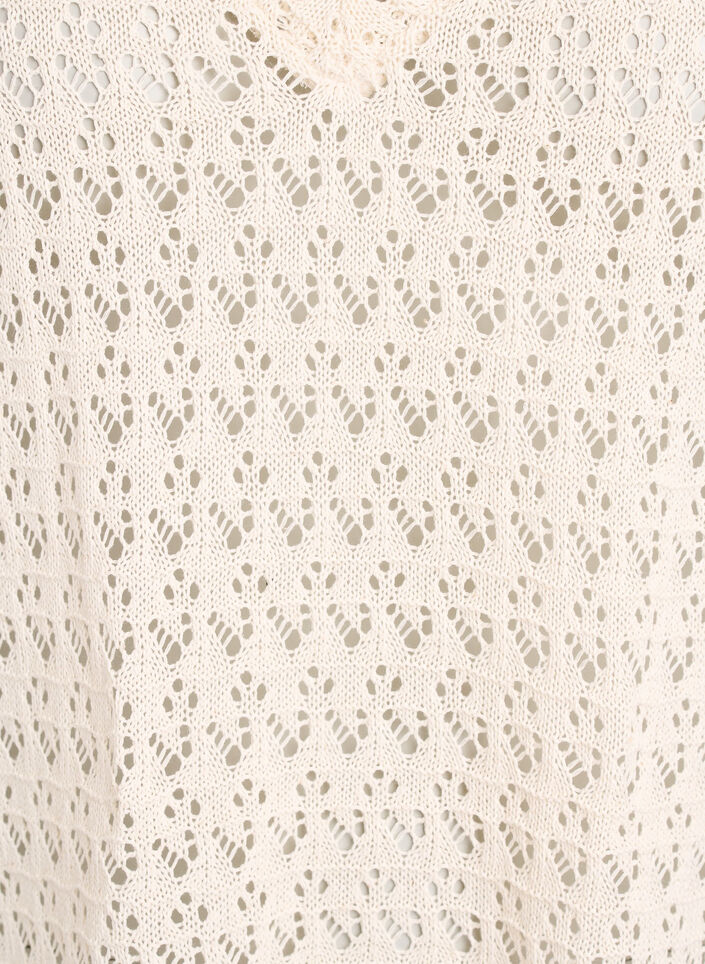 Blouse sans manches avec broderie ajour&eacute;e et col V, Beige, Packshot image number 2