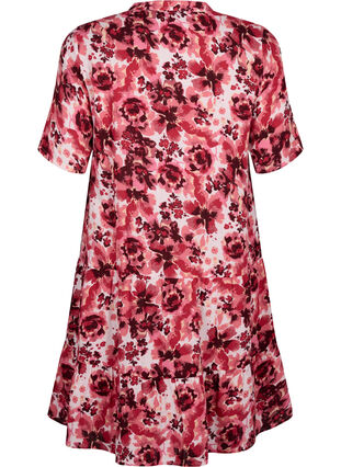 Katoenen jurk met hartjesprint, Pink AOP Flower, Packshot image number 1