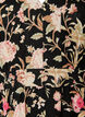Bloemenjurk in linnen en viscose met een empirelijn, Zwart, Packshot image number 2