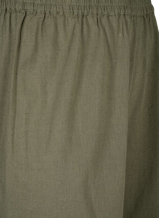 Pantalon 7/8 en coton et lin mélangés, Deep Lichen Green, Packshot image number 2