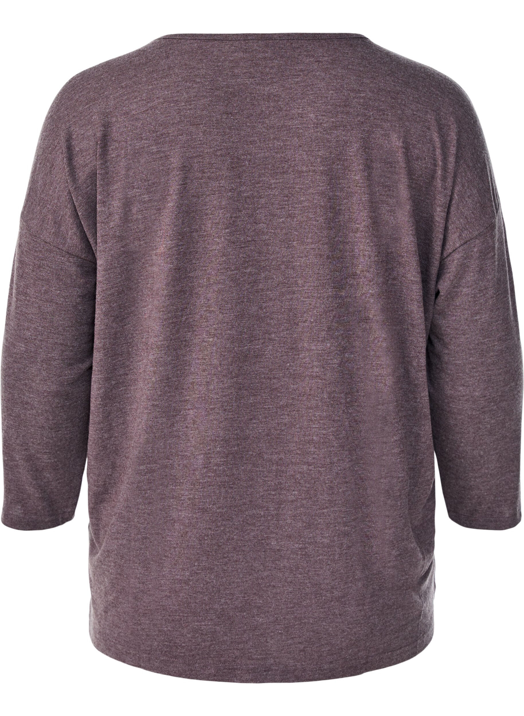 ZizziJersey blouse met 3/4 mouwen, Bruin, Packshot image number 1