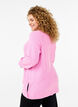 Gebreide blouse met ronde hals, Begonia Pink Mel., Model image number 1