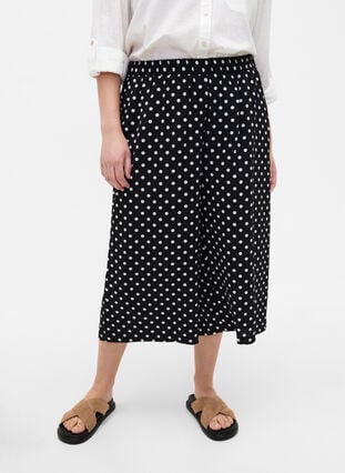 Pantalon ample avec imprimé, Black Dot, Model image number 2