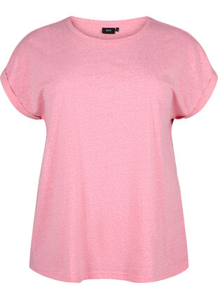 Gemêleerd T-shirt met korte mouwen, Strawberry Pink Mel., Packshot image number 0