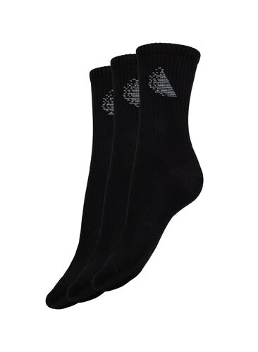 3 paires de chaussettes de sport, Black/White Logo, Packshot image number 0