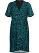 Robe midi enveloppante imprimée, Black Green AOP, Packshot image number 0
