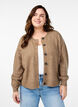 Vest van ribtricot met knopen, Bruin, Model image number 0