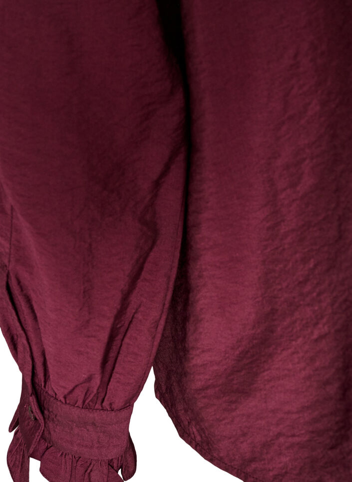 Shirtblouse met geborduurde bloemapplicaties, Rood, Packshot image number 3