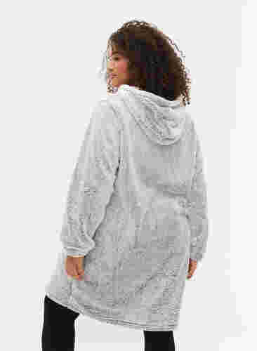 Chemise de nuit douce avec capuche, Light Grey Melange, Model image number 1