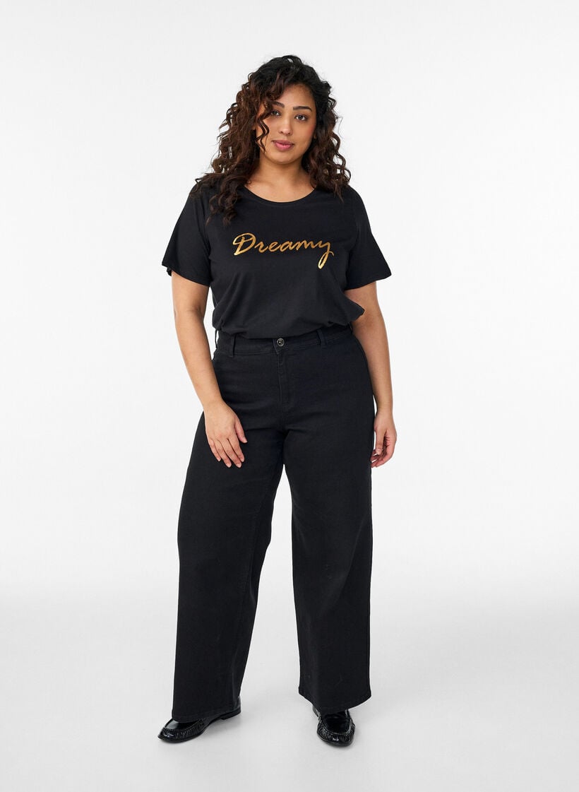 FLASH - T-shirt met print, Zwart, Model image number 1