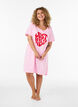 Chemise de nuit &agrave; manches courtes en coton biologique, Rose, Model image number 1