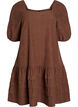 Korte corduroy jurk met vierkante halslijn, Bruin, Packshot image number 0
