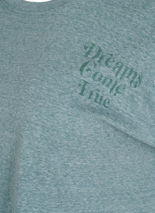 Gemêleerd t-shirt in katoen, Sea Pine mel, Packshot image number 3