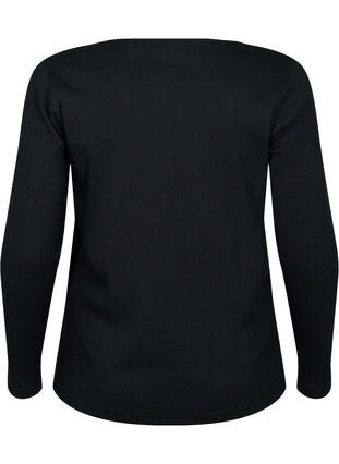T-shirt à manches longues avec coupe asymétrique, Black, Packshot image number 1