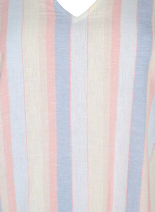 Robe courte en coton et lin mélangés, Multi Color Stripe, Packshot image number 2