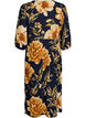 Robe mi-longue avec imprim&eacute; floral et manches 3/4, Bleu, Packshot image number 1