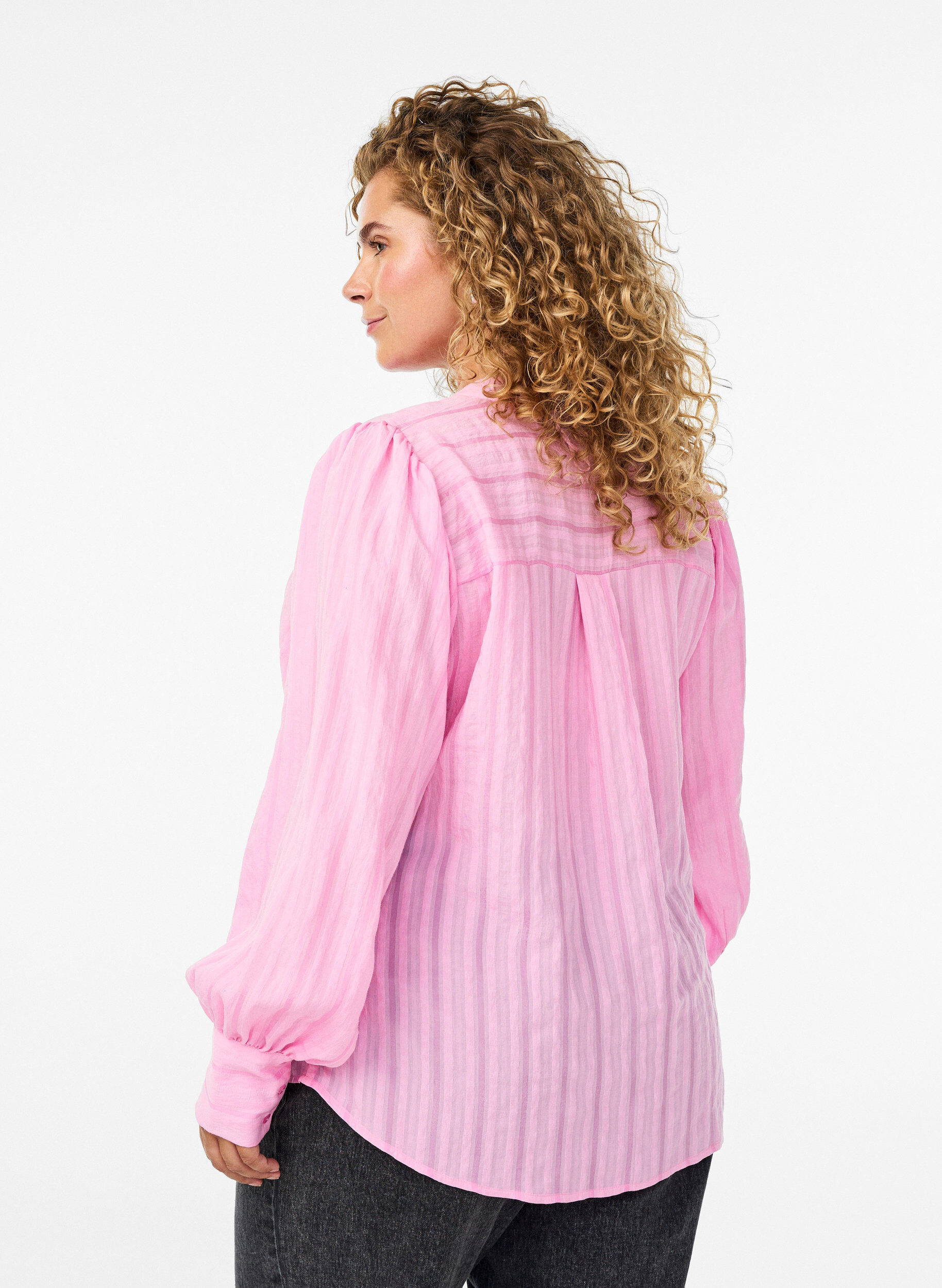 ZizziBlouse met verticale strepen, Roze, Model image number 2