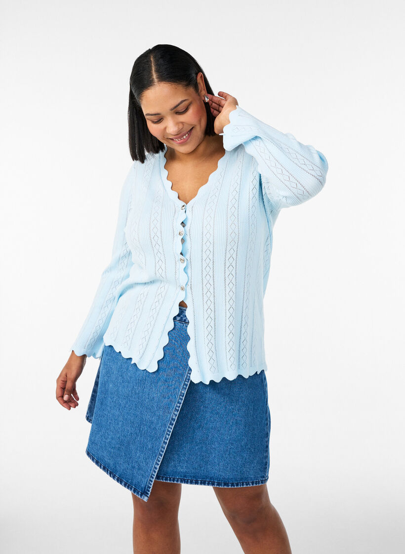 Korte A-lijn denimrok, Blauw, Model image number 3