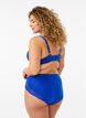 Microfiber panties met bloemenkant, Blauw, Model image number 1