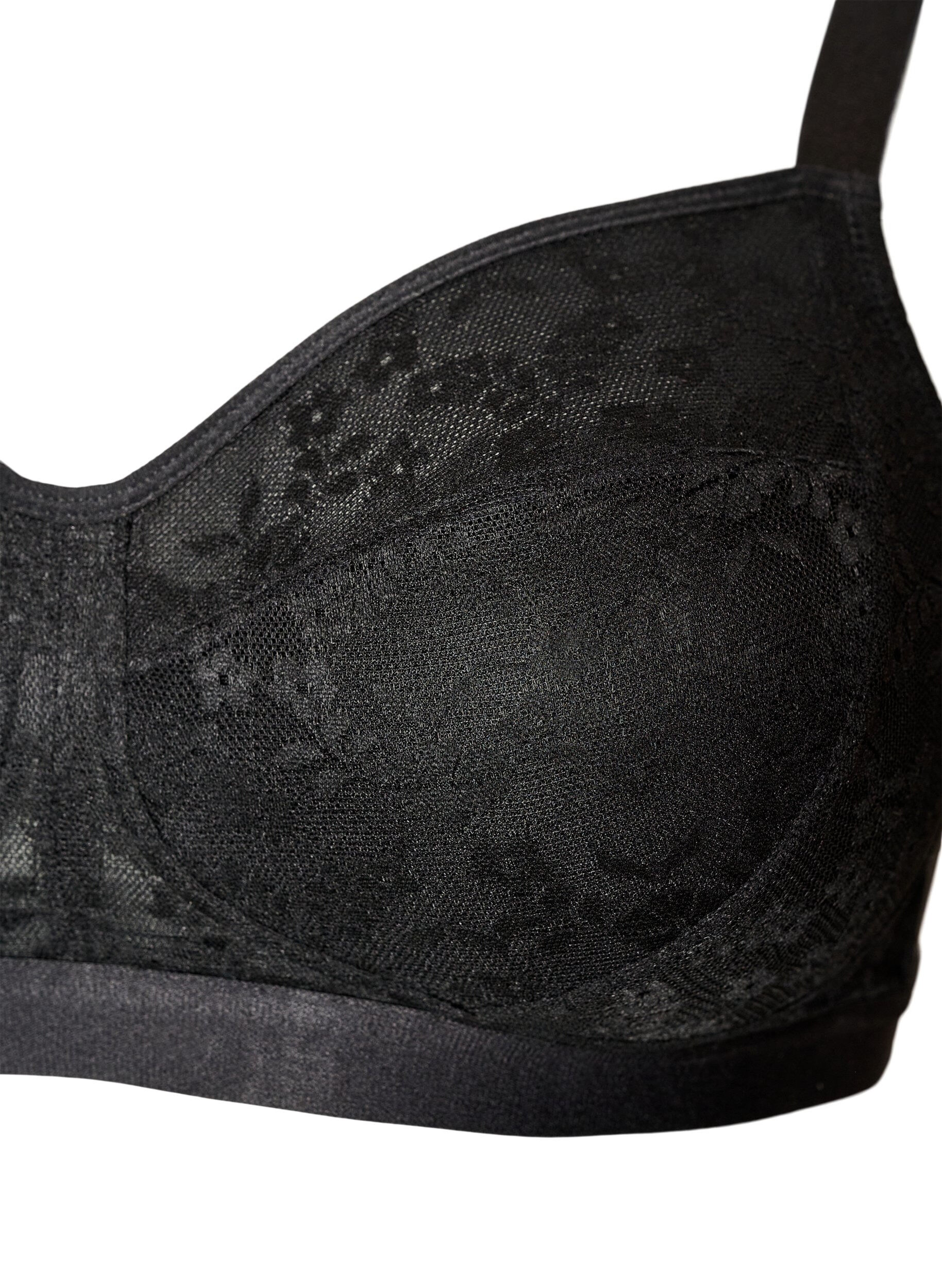 Zizzi Soutien-gorge sans armatures avec dentelle, Noir, Packshot image number 2