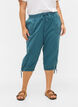 Losse cropped broek van katoen, Blauw, Model image number 2