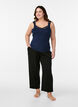 Viscose top met kanten rand, Blauw, Model image number 1