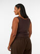 Aansluitende basic top van een gladde stof, Bruin, Model image number 2