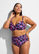 Hoge taille bikinibroekjes met patroon, Paars, Model image number 0