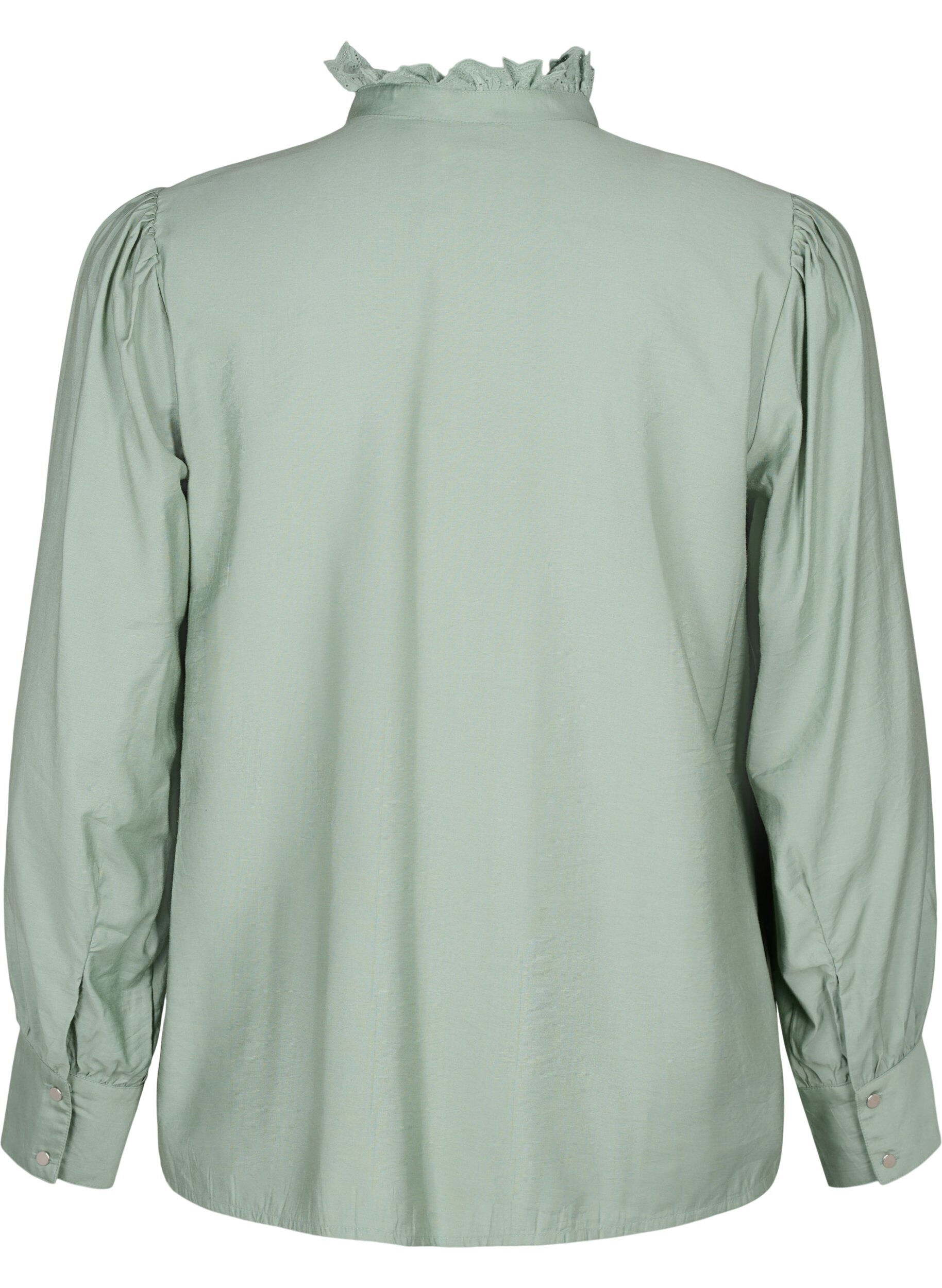 ZizziVisicoshirt Blouse met ruffles, Green Bay, Packshot image number 1