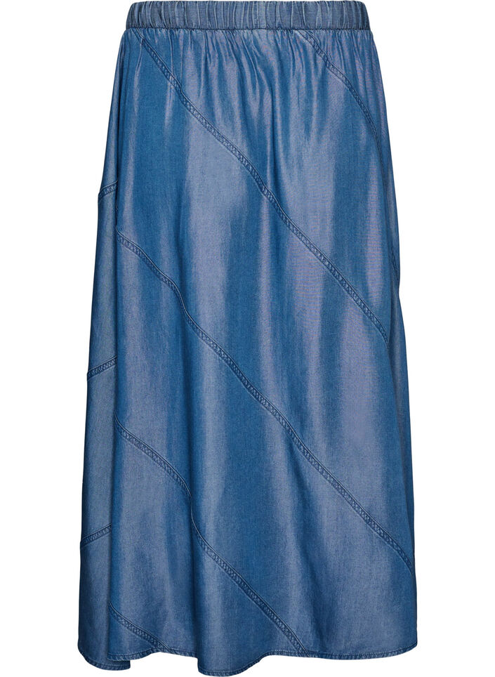 Denimlook maxirok in TENCEL&trade; Lyocell, Blauw, Packshot image number 1
