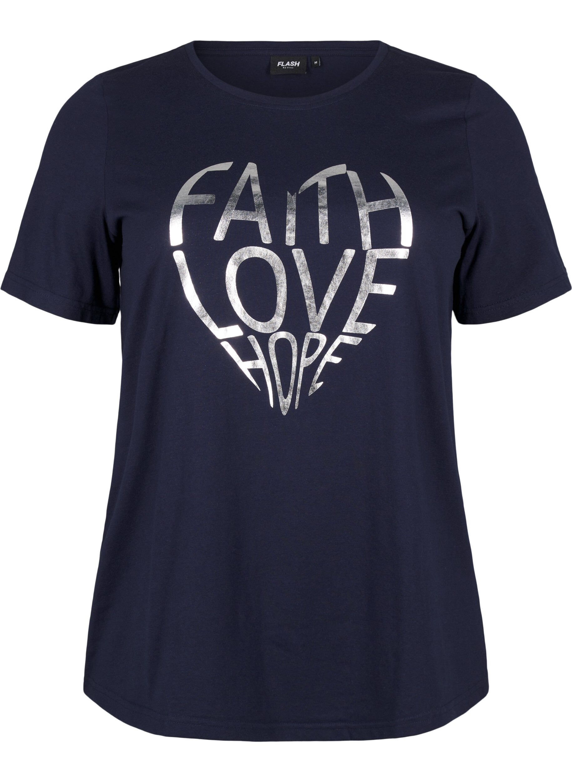 Zizzi FLASH &ndash; T-shirt imprim&eacute;, Navy B. Silver Faith, Packshot image number 0
