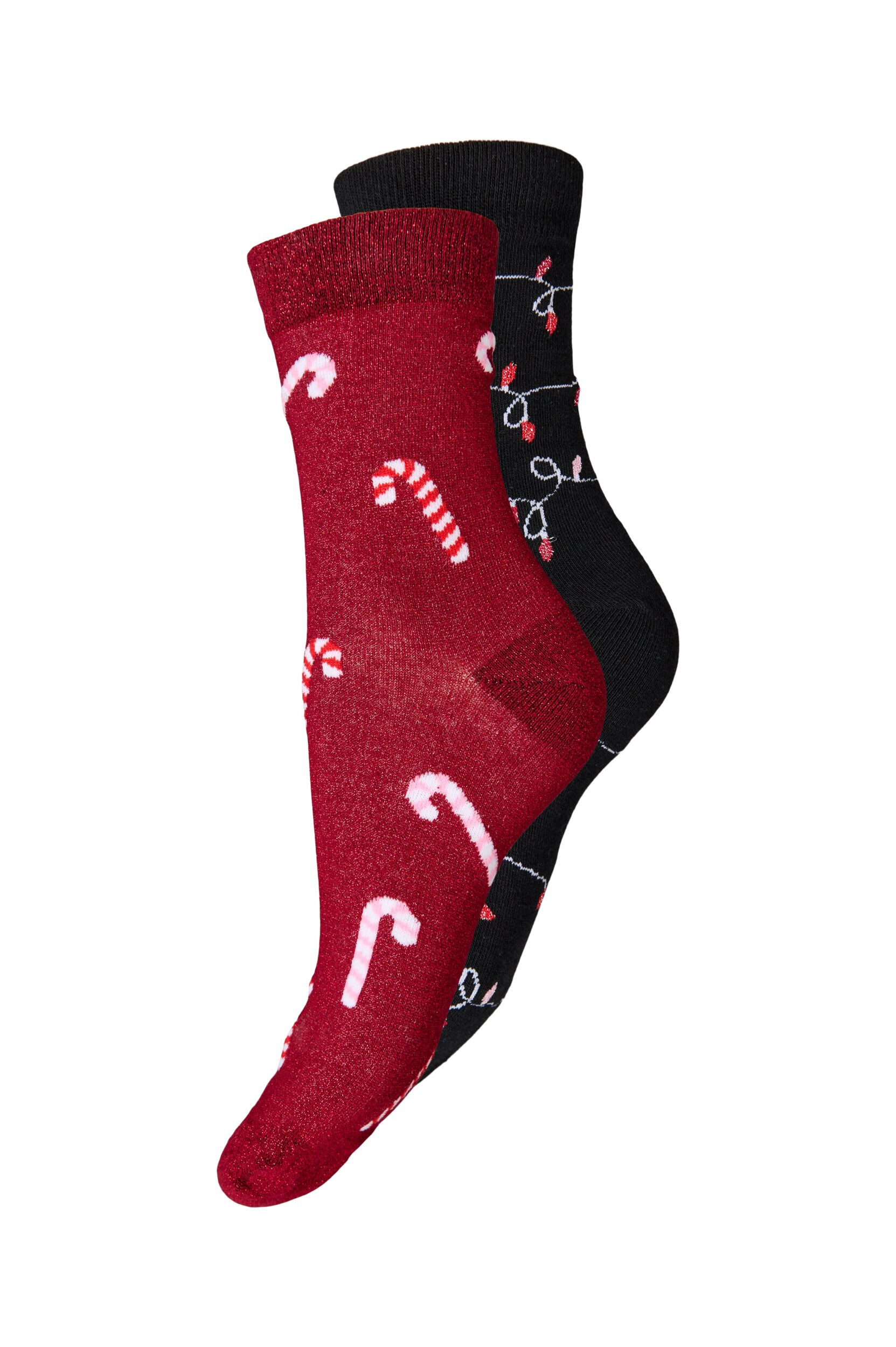 Zizzi2-pack kerstsokken, Rood, Packshot image number 0