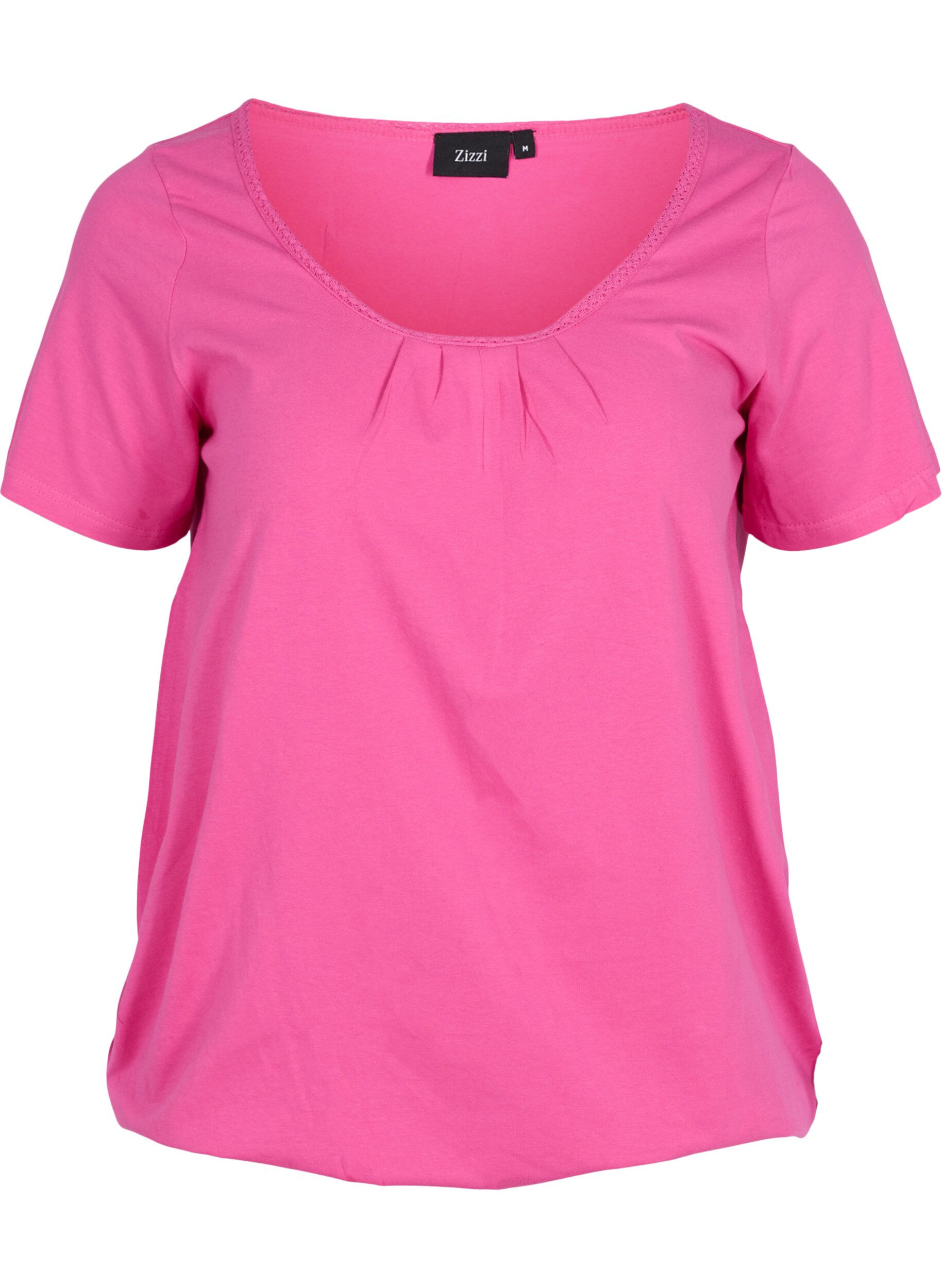 ZizziKatoenen t-shirt met korte mouwen, Raspberry Rose, Packshot image number 0