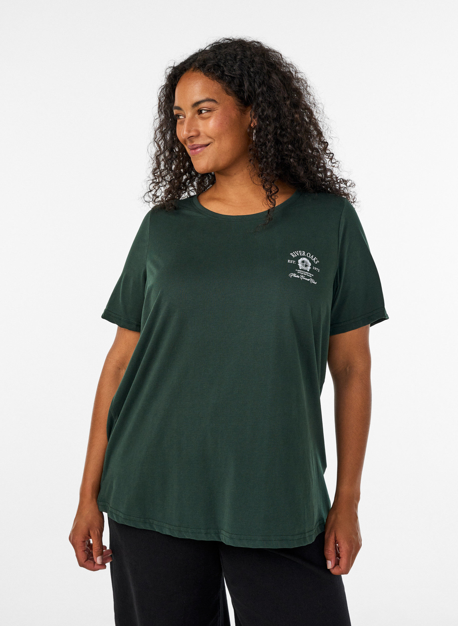 T-shirt imprim&eacute;, Vert, Model